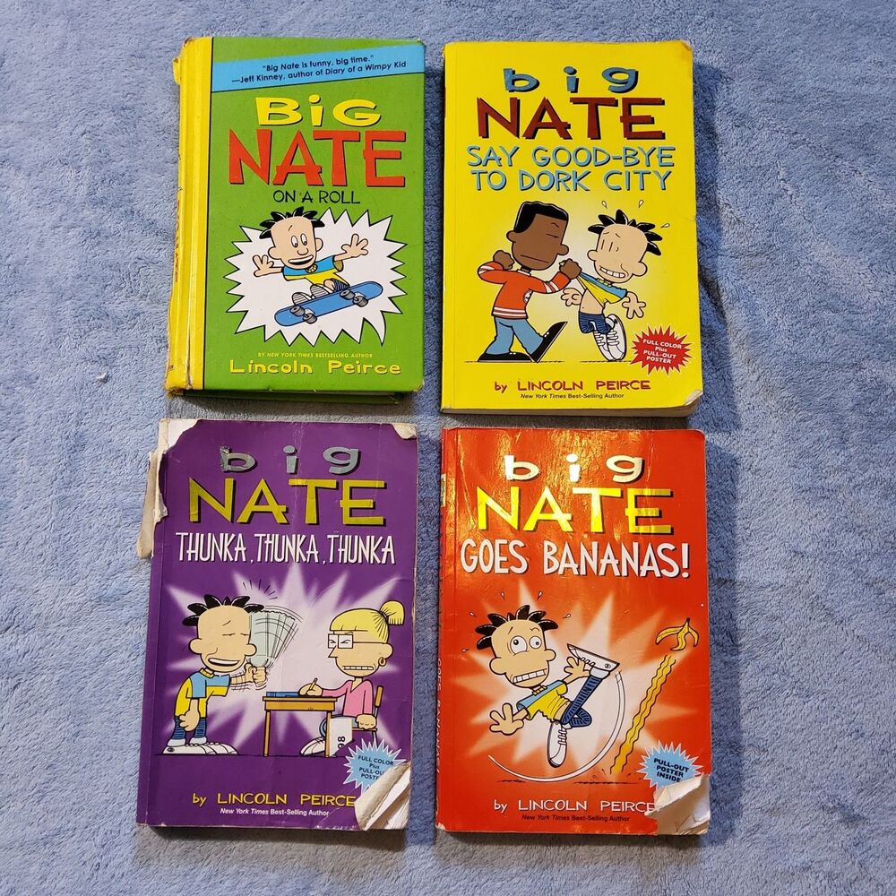 Big Nate Book Lot of 4 Lincoln Peirce Graphic Novels Hardcover Paperback Kids